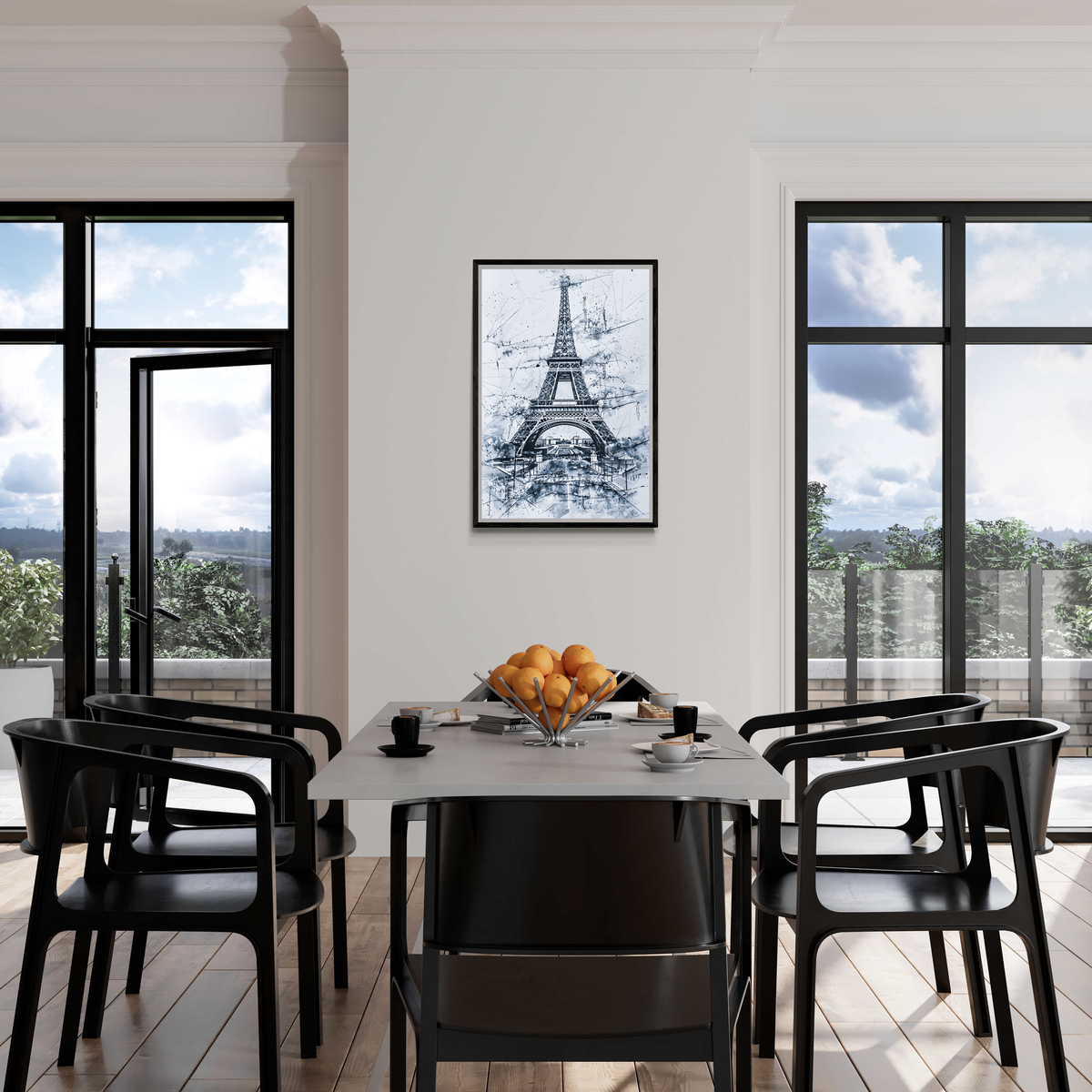 Eiffeltoren Tekening en un interior