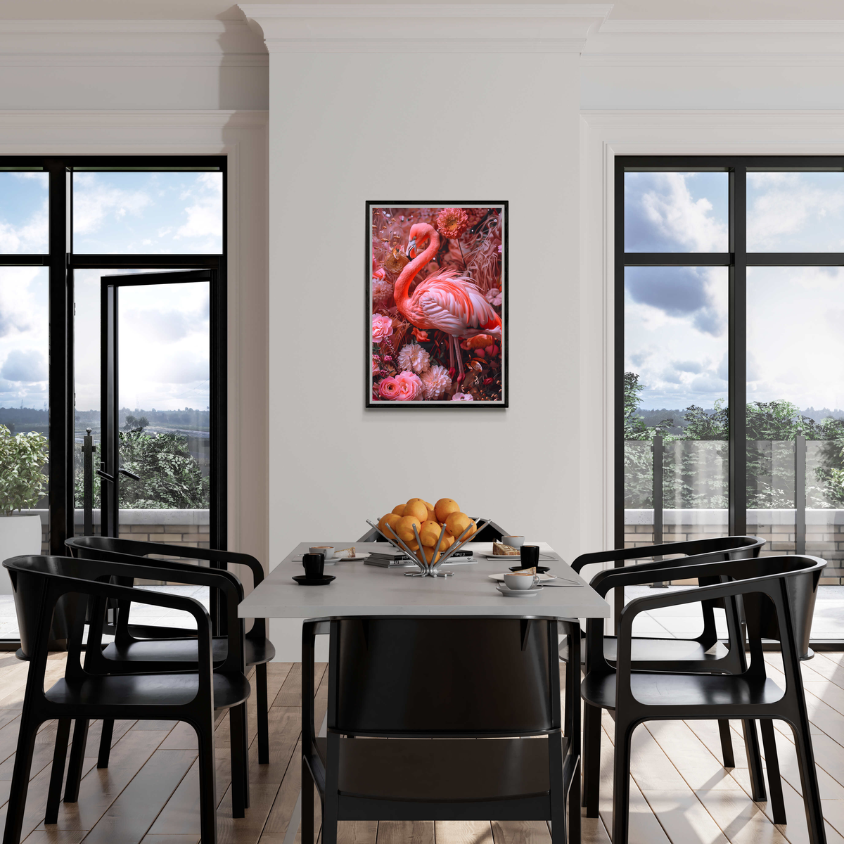 Flamant Rose Jardin dans un intérieur