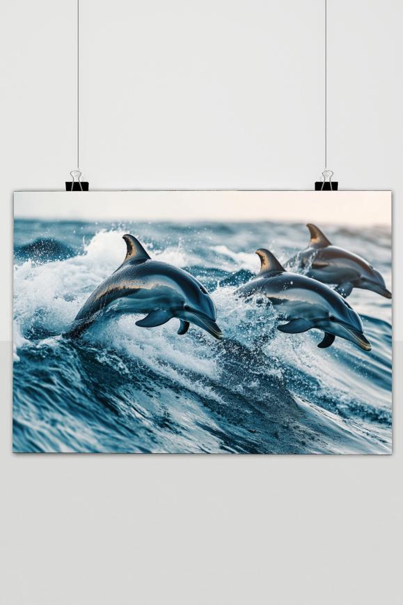 Dolphins Waves poster by 25 Artstreet