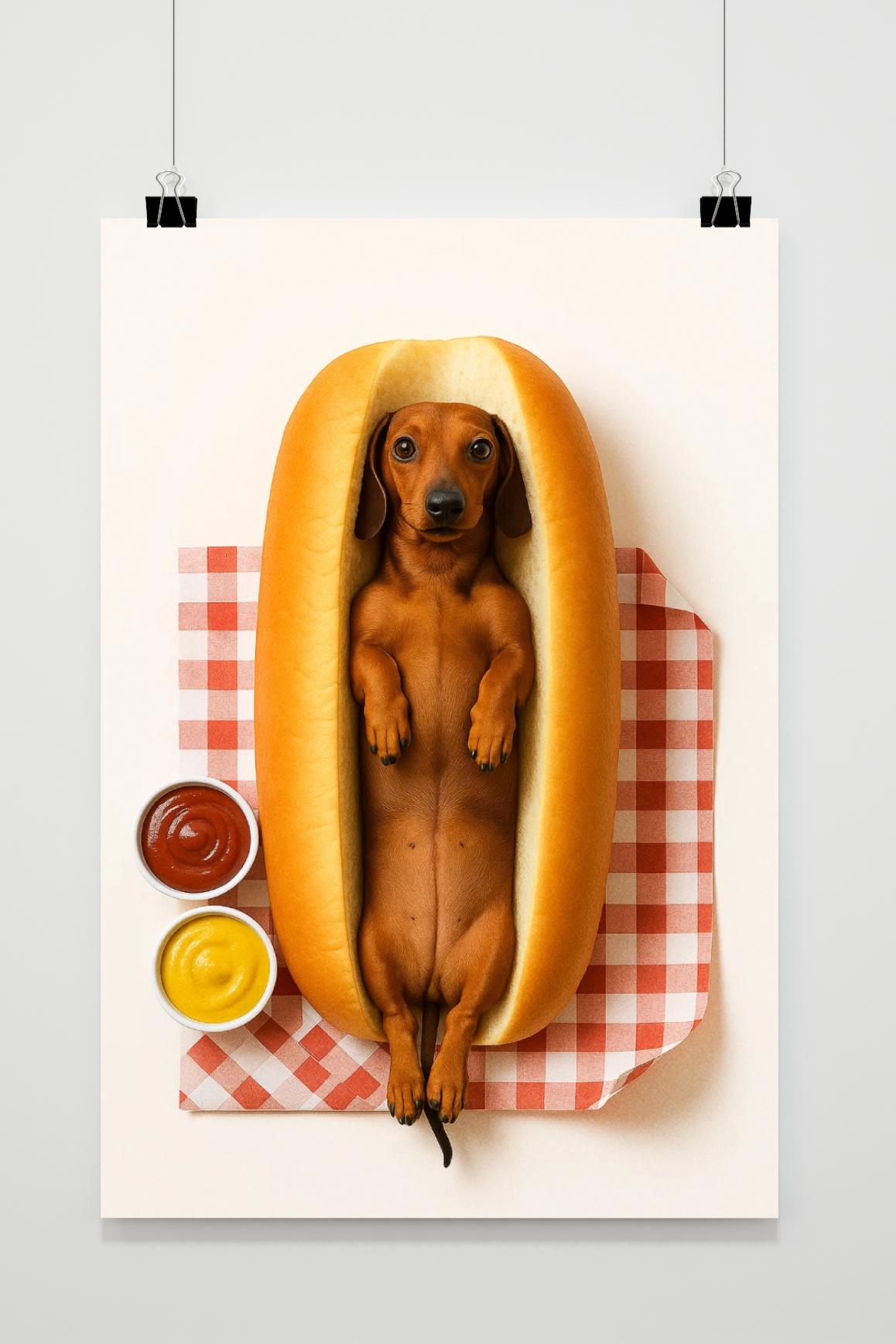 Dachshund Dog Sausage in an interior