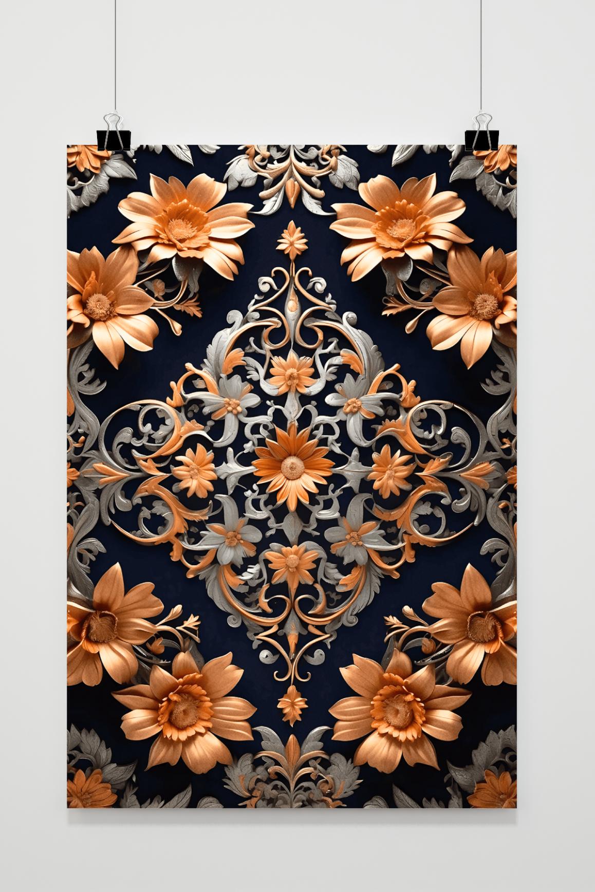 Póster Bloemenpatroon de 25 Artstreet