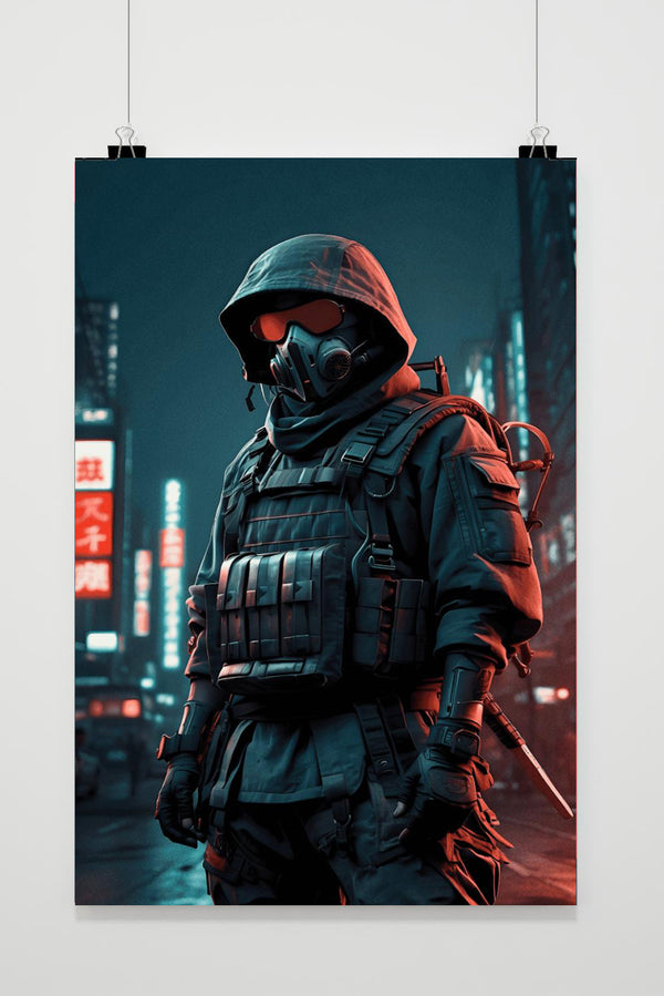 Gasmasker Soldaat poster