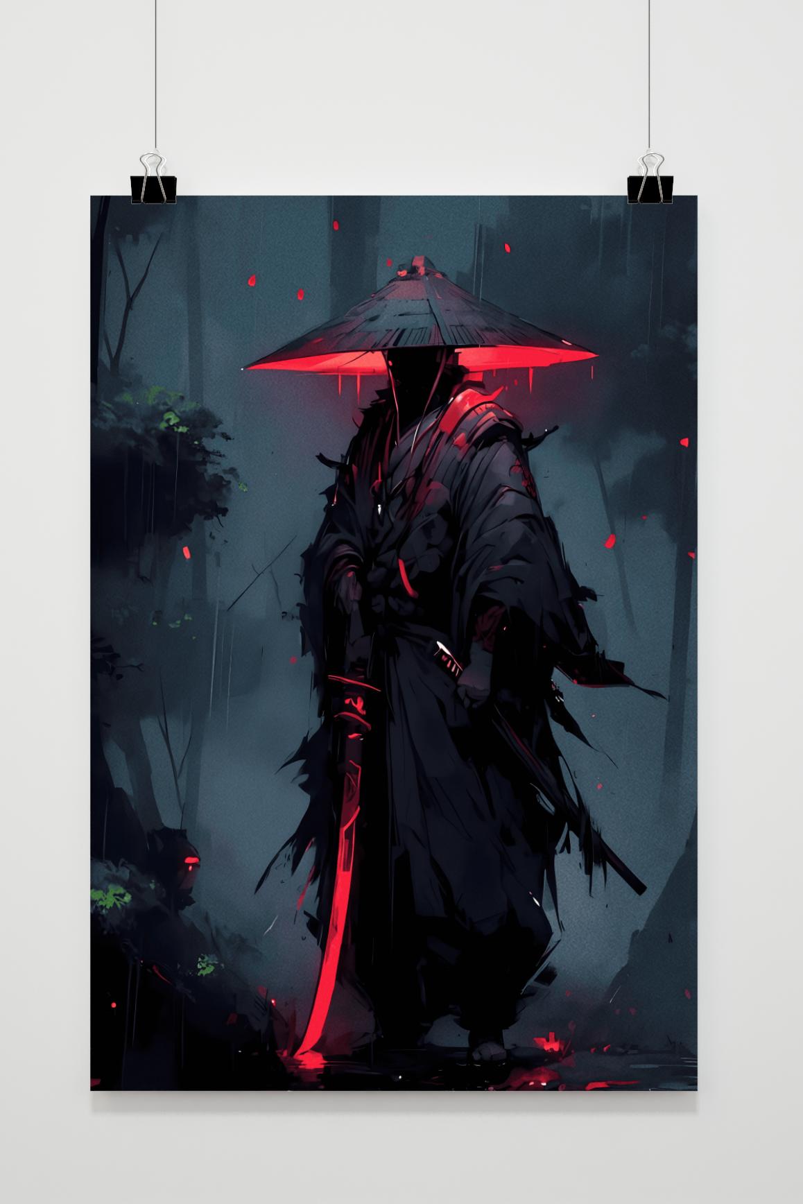 Póster Ninja Rojo de 25 Artstreet
