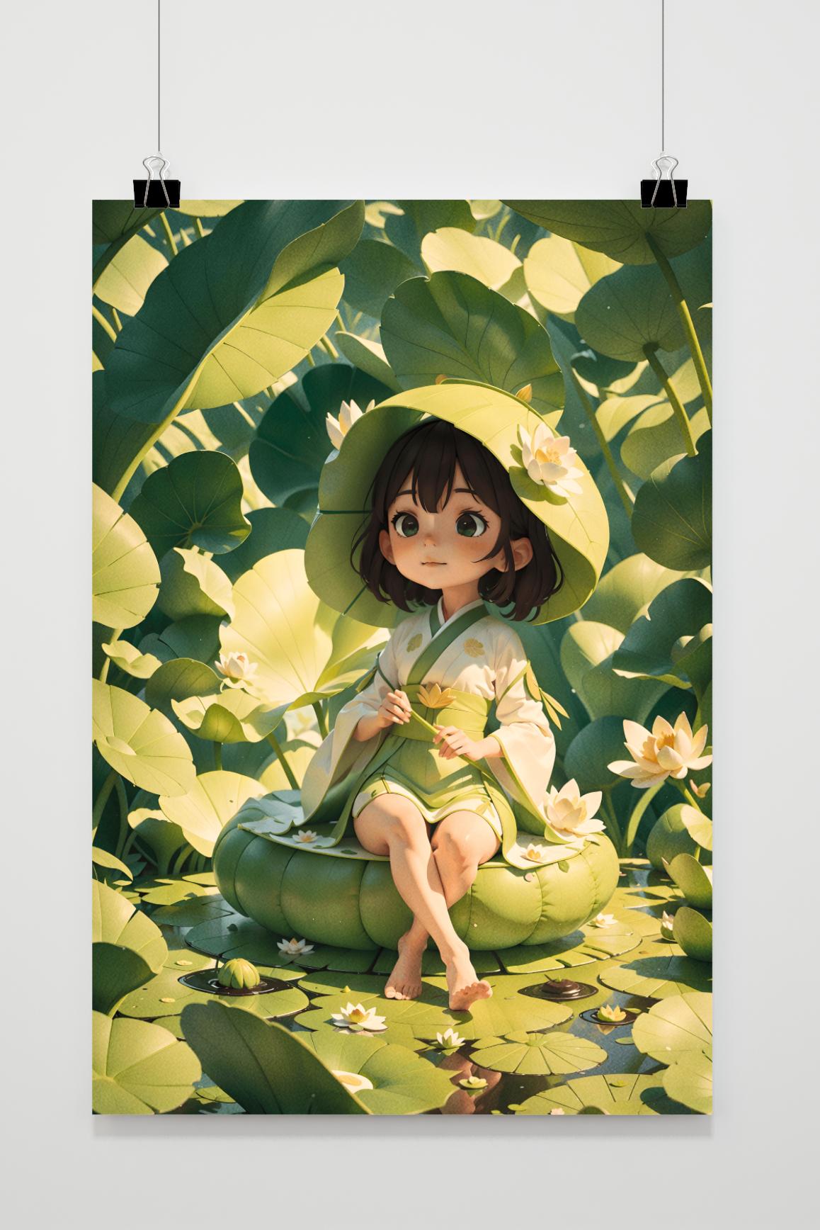 Póster Chica del Bosque Verde de 25 Artstreet