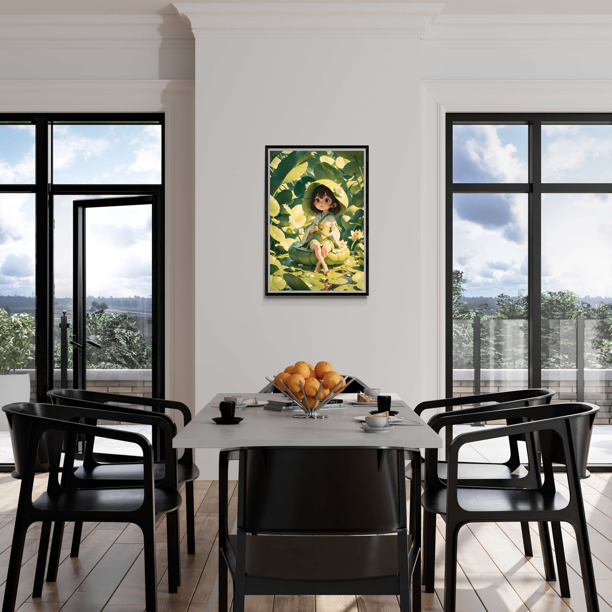 Chica del Bosque Verde en un interior