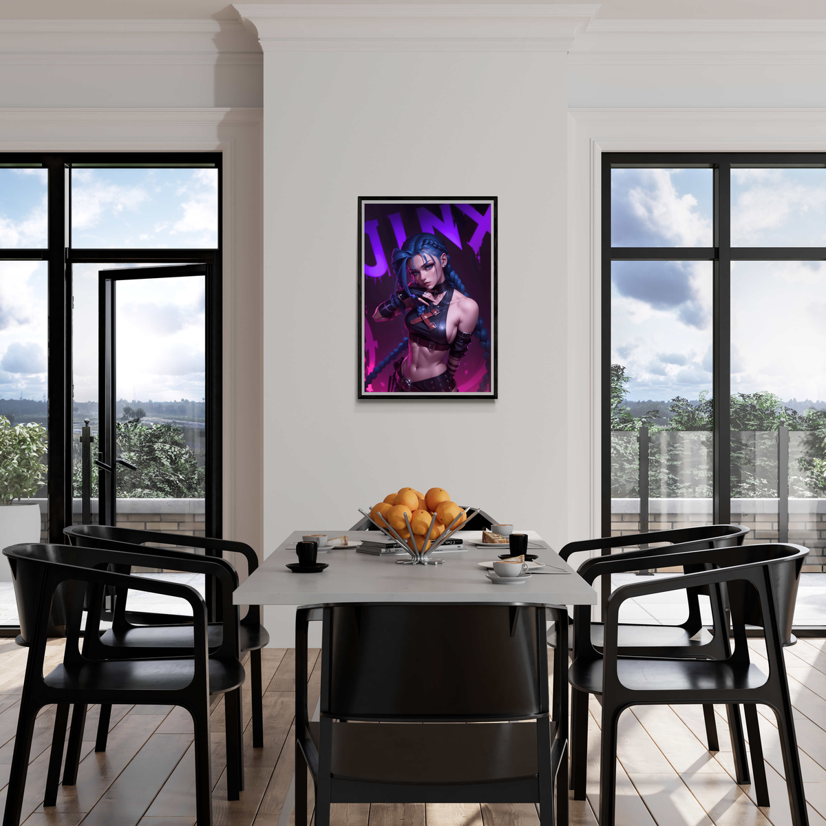 Fille Jinx dans un intérieur