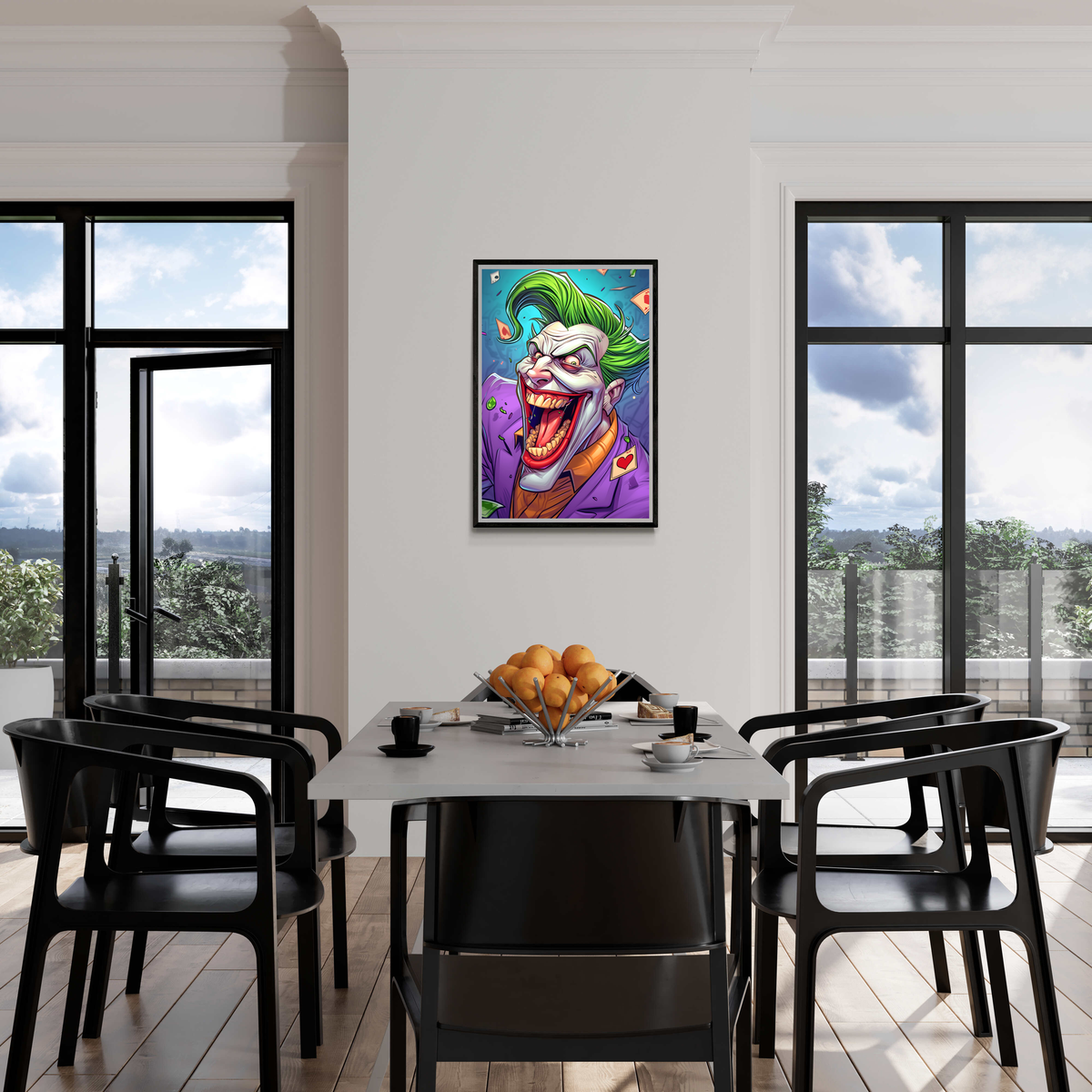 Joker Pop Art en un interior