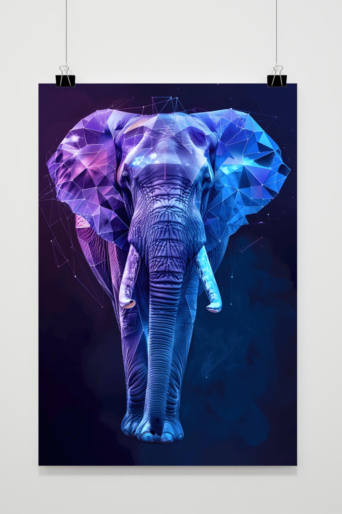 Affiche Éléphant Low Poly de 25 Artstreet