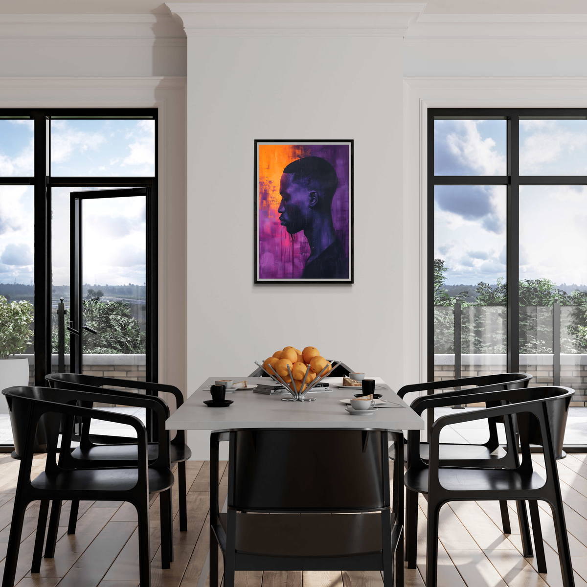 Violet Man dans un intérieur