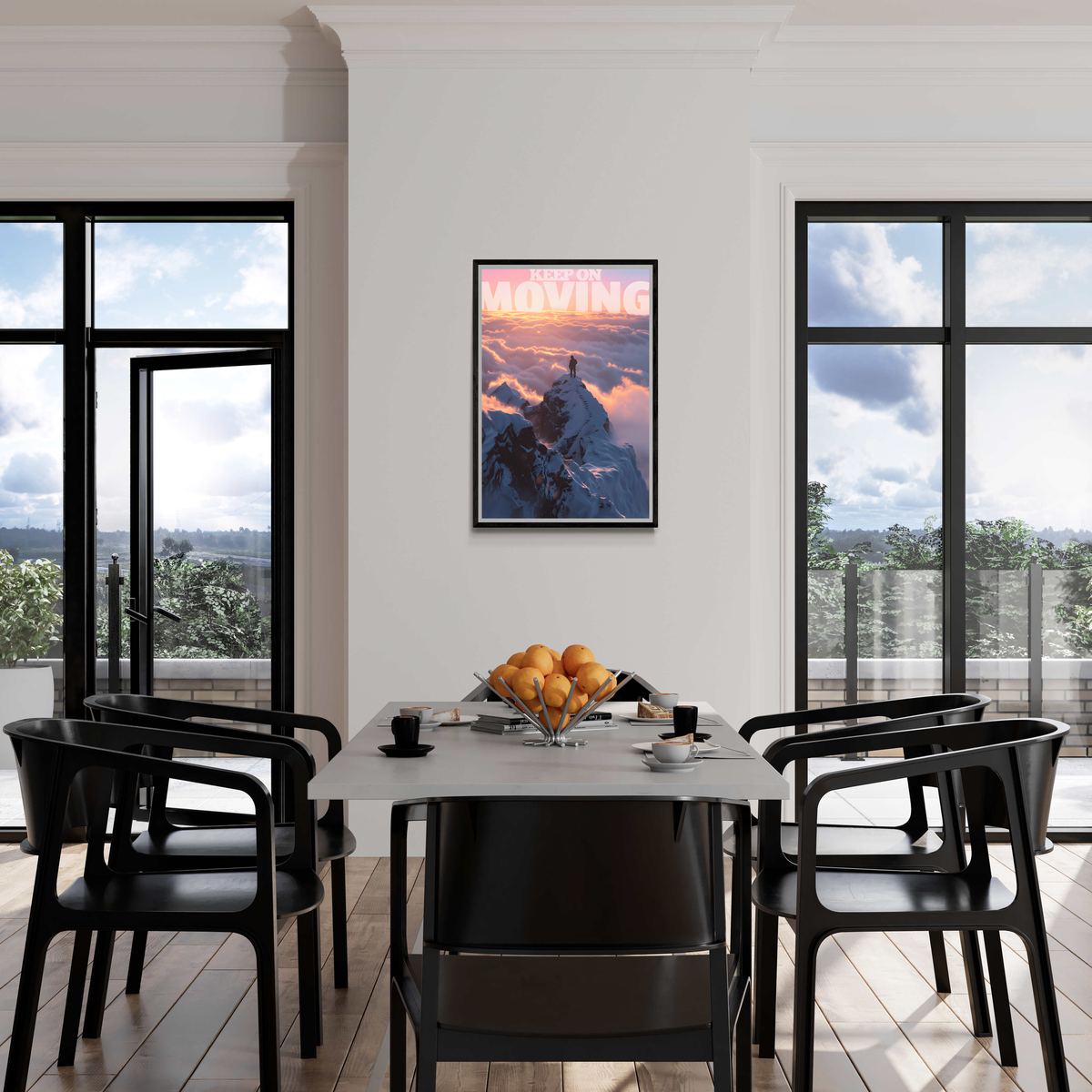 Citation Keep Moving dans un intérieur