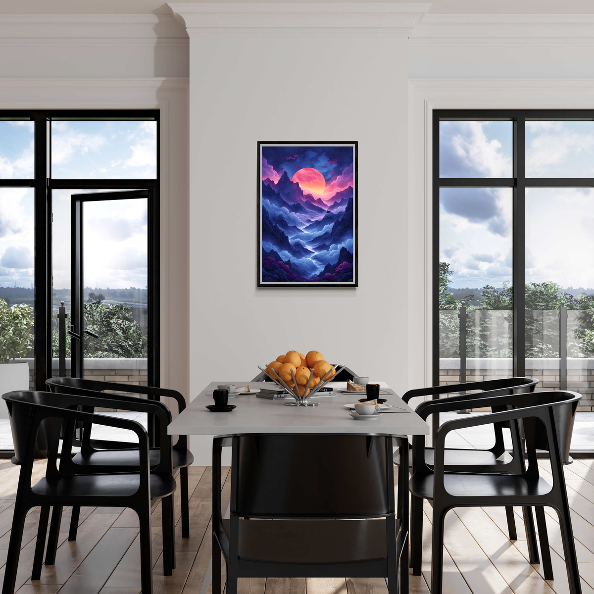 Montañas Moradas en un interior