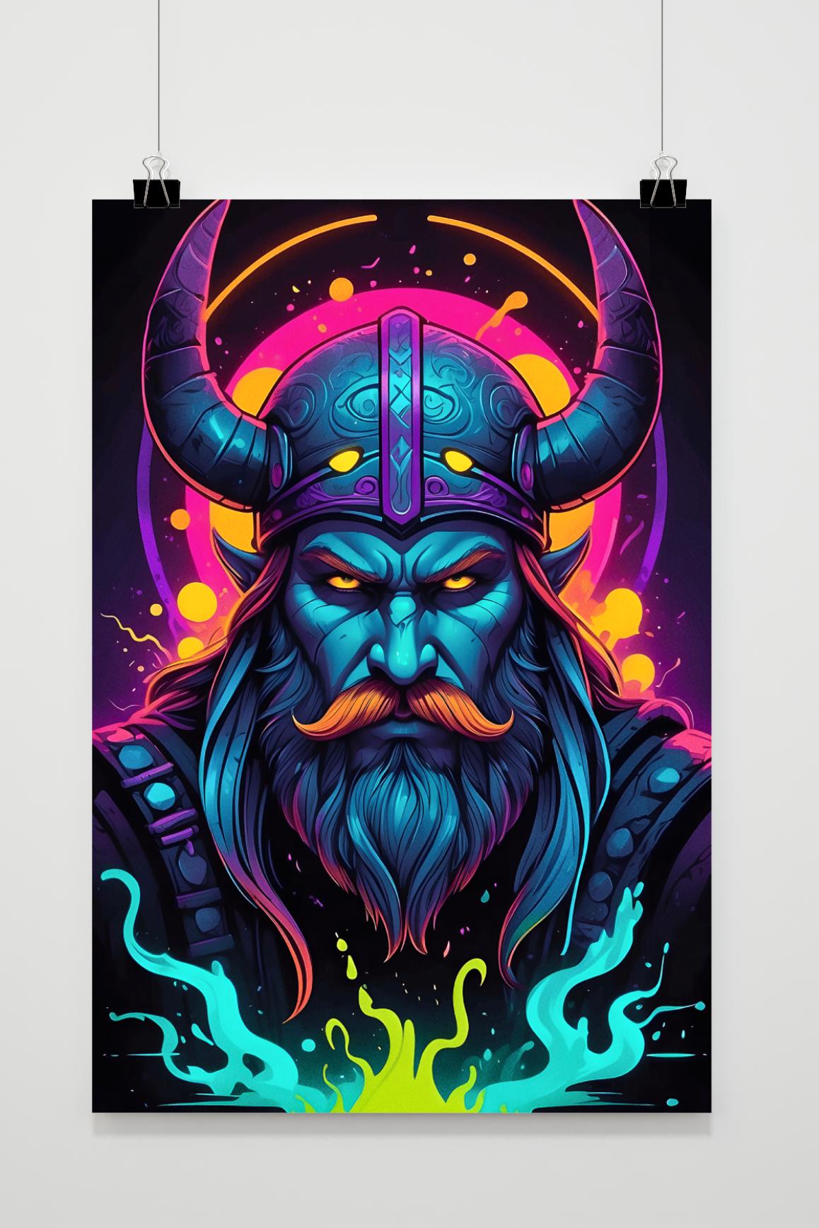 Póster Neon Viking de 25 Artstreet