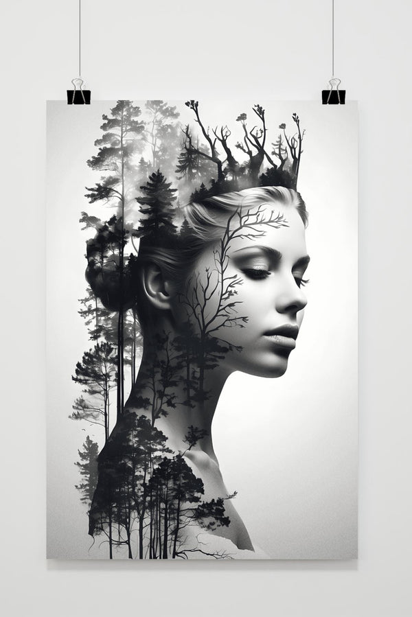 Póster Chica del Bosque de Perfil