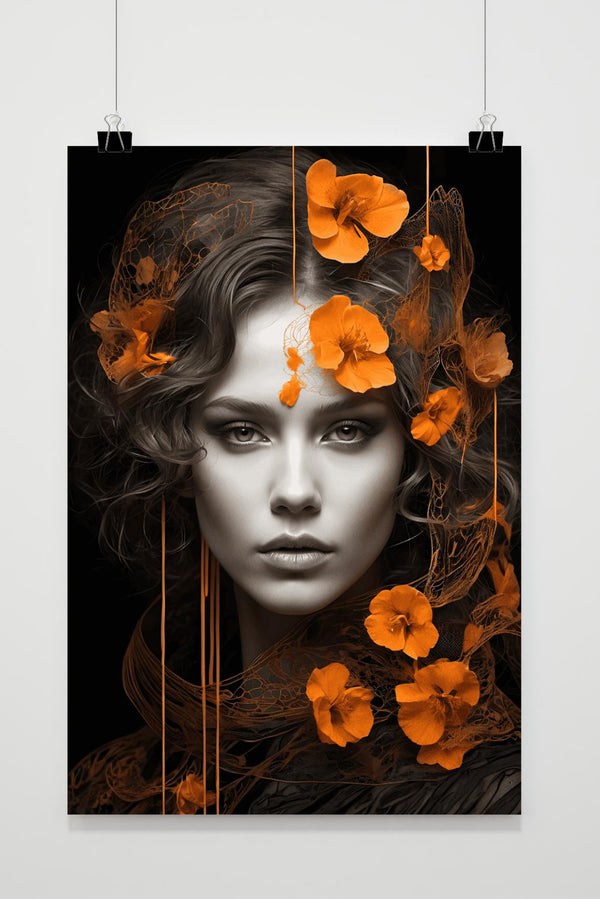 Póster Retrato Floral