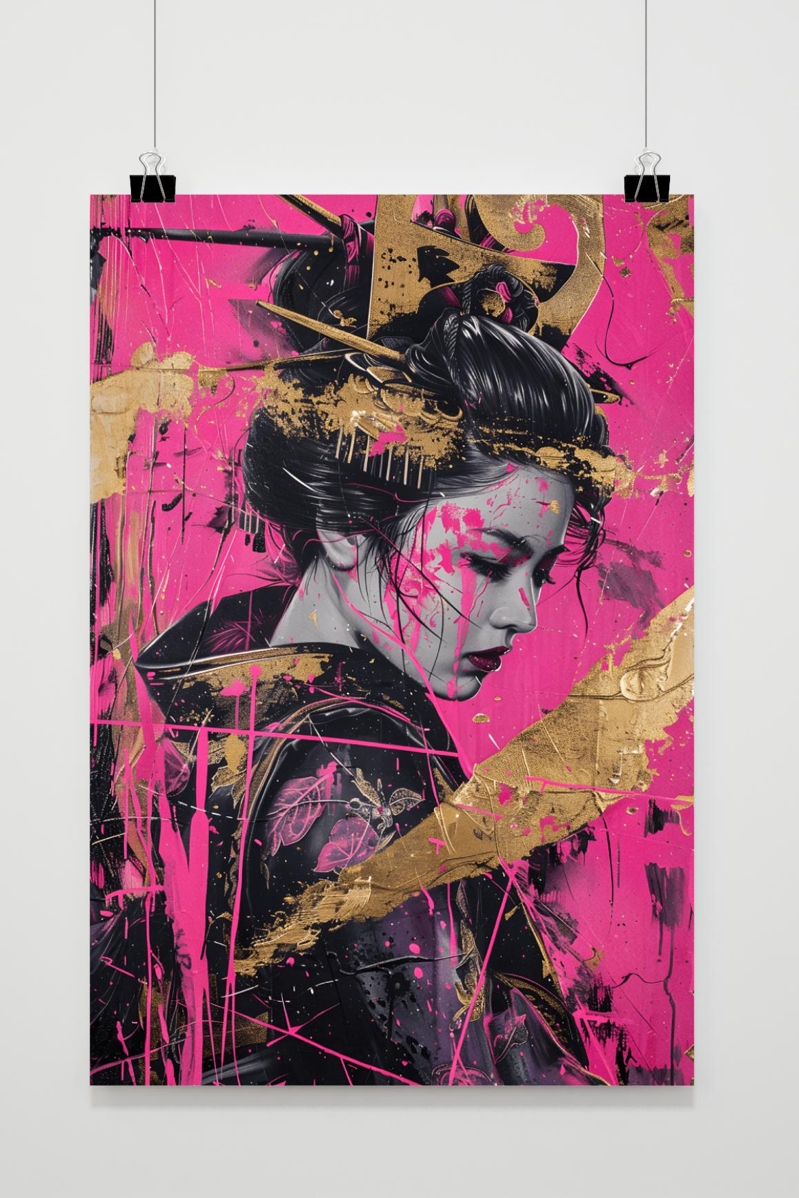 Póster Geisha Rosa de 25 Artstreet