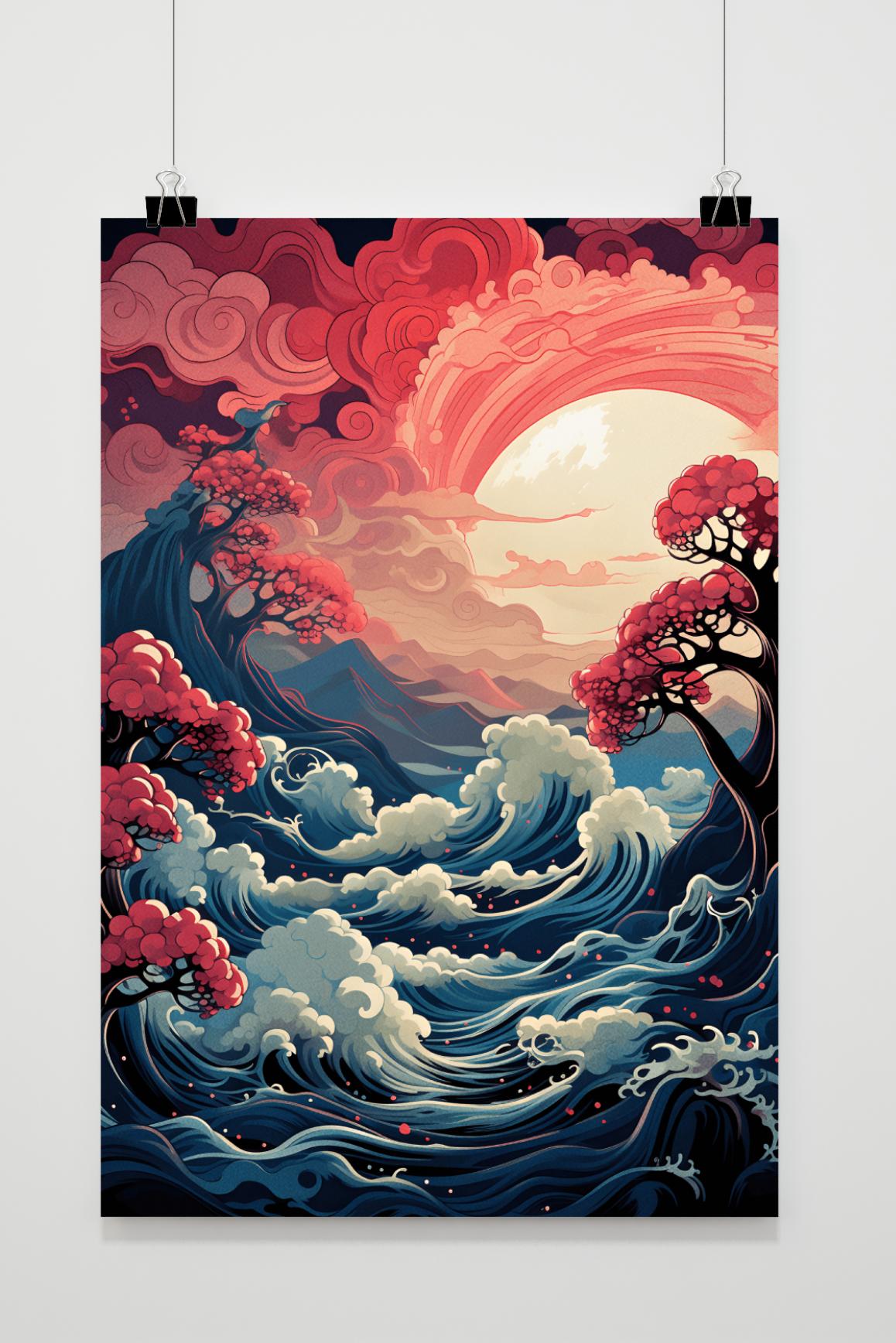 Póster Ola Oriental de 25 Artstreet