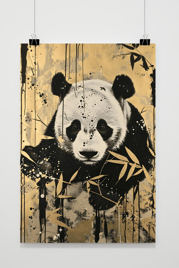 Panda-Gold Poster