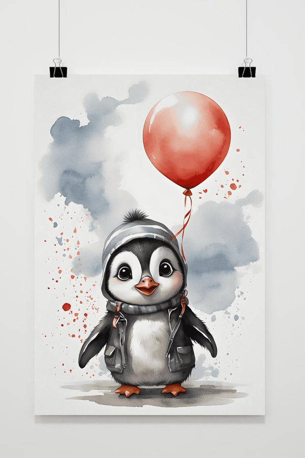Pinguin-Ballon Poster
