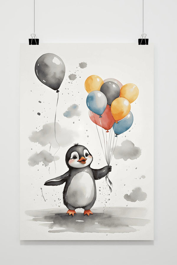 Pinguin-Ballons Poster