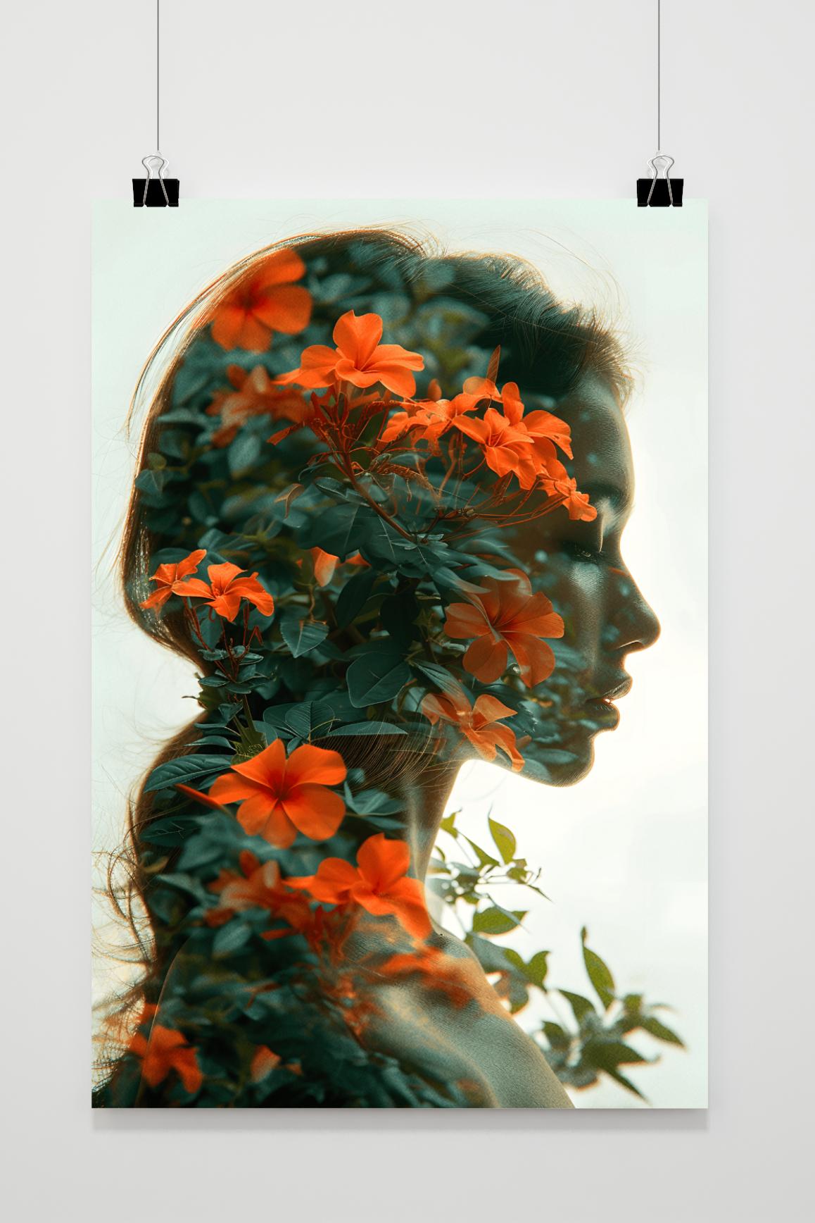 Póster Flor Superpuesta de 25 Artstreet