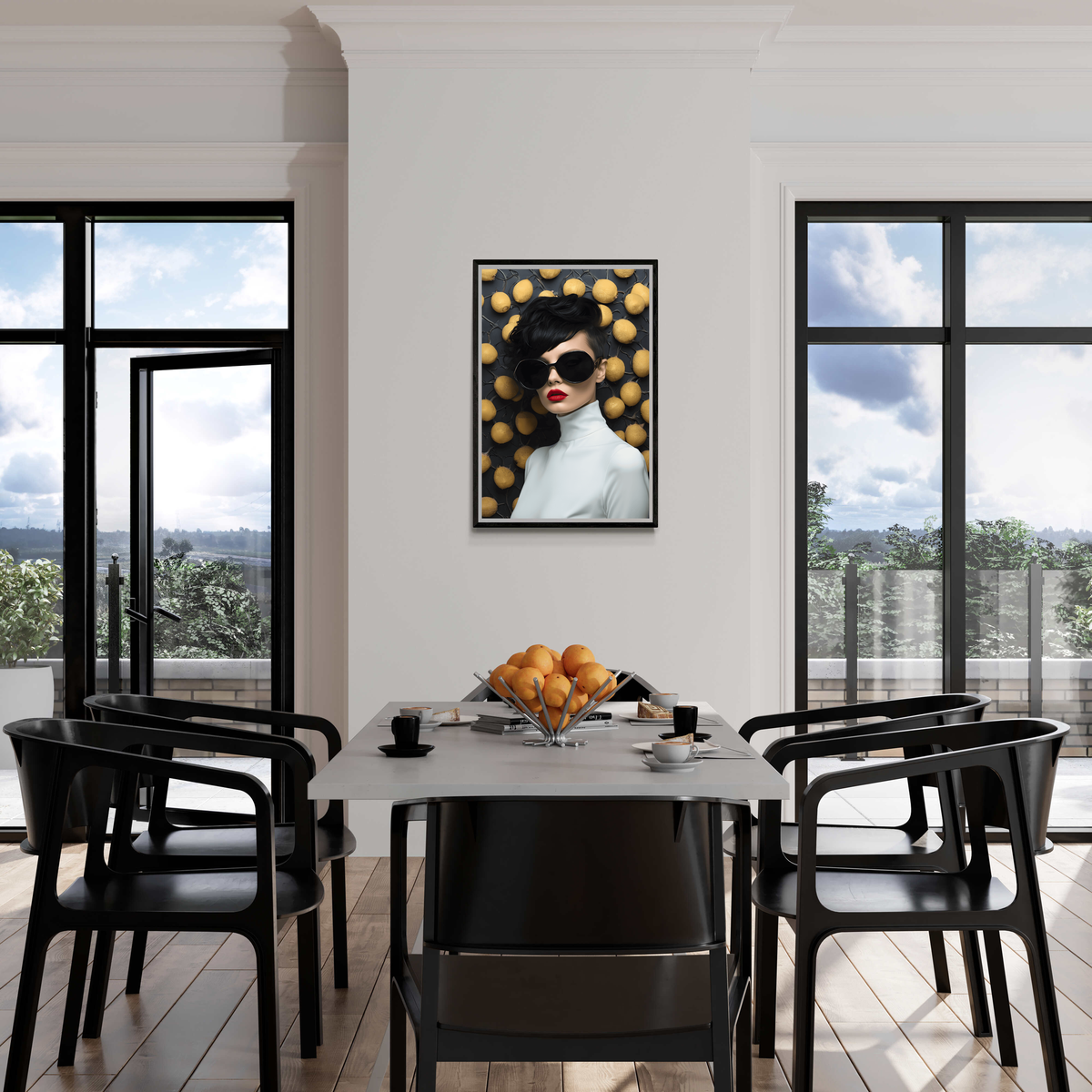 Lunettes Noires dans un intérieur