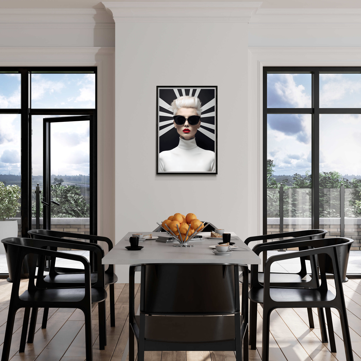 Rayons Noirs dans un intérieur