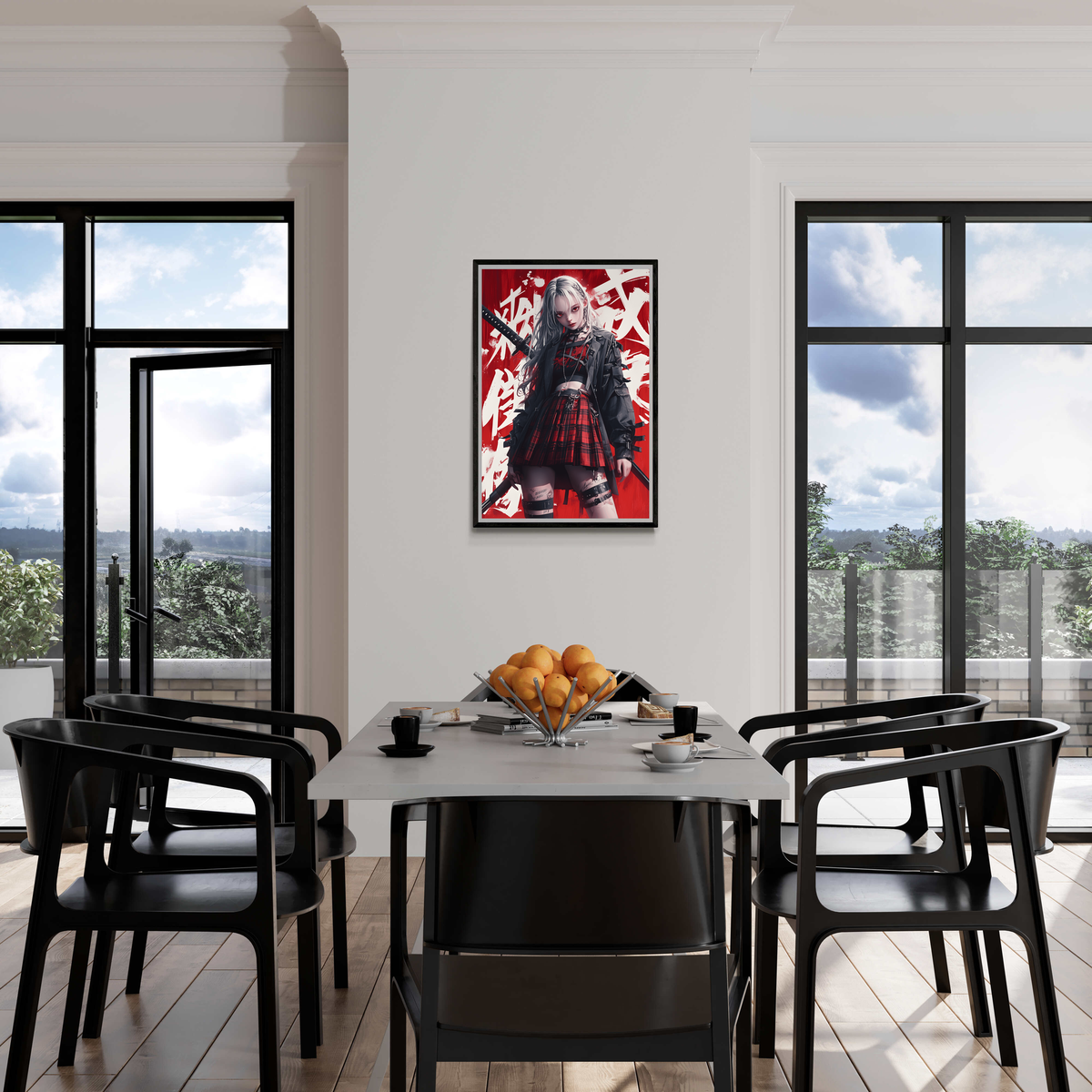 Fille Samouraï dans un intérieur