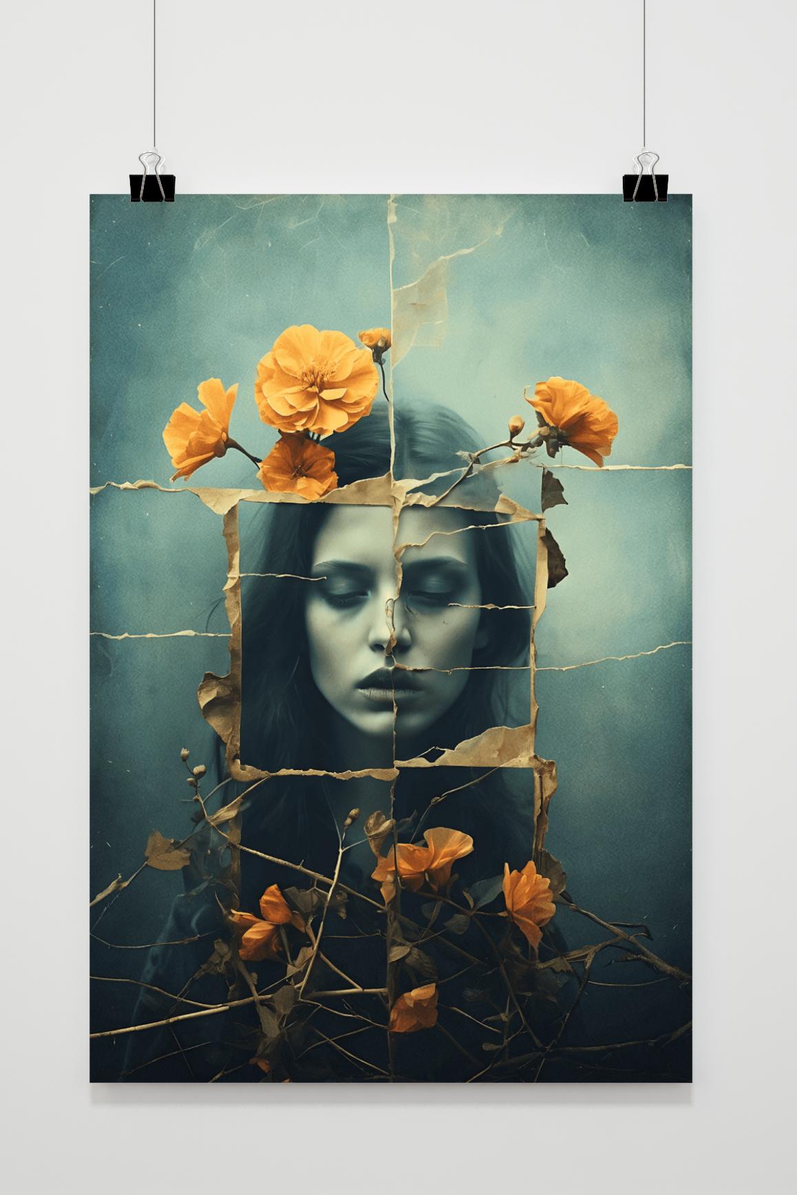Affiche Fleur Déchirée de 25 Artstreet