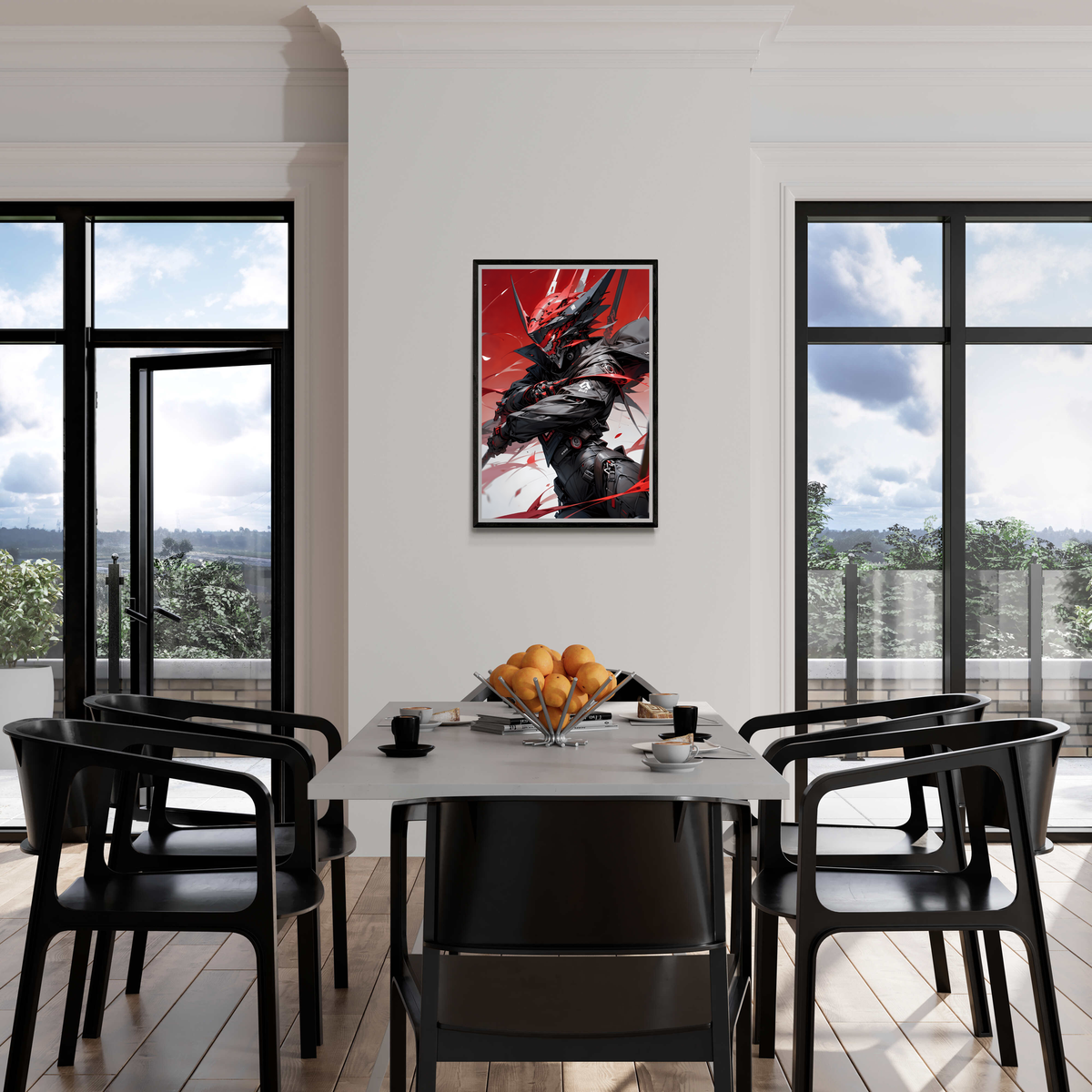 Masque Ninja dans un intérieur
