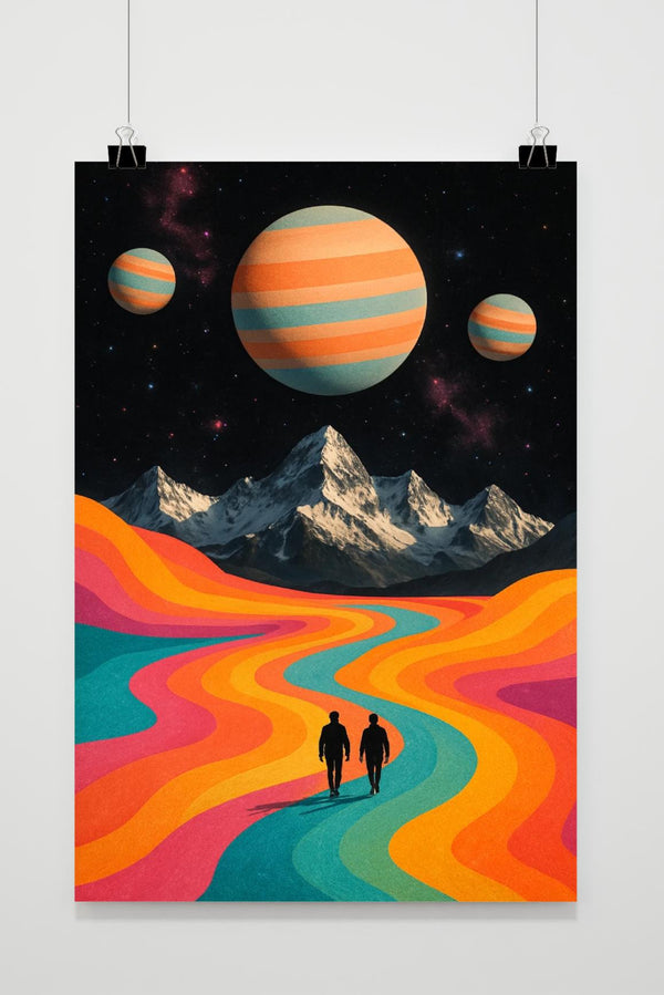 Landscape Retro Surrealism Psychedelic poster