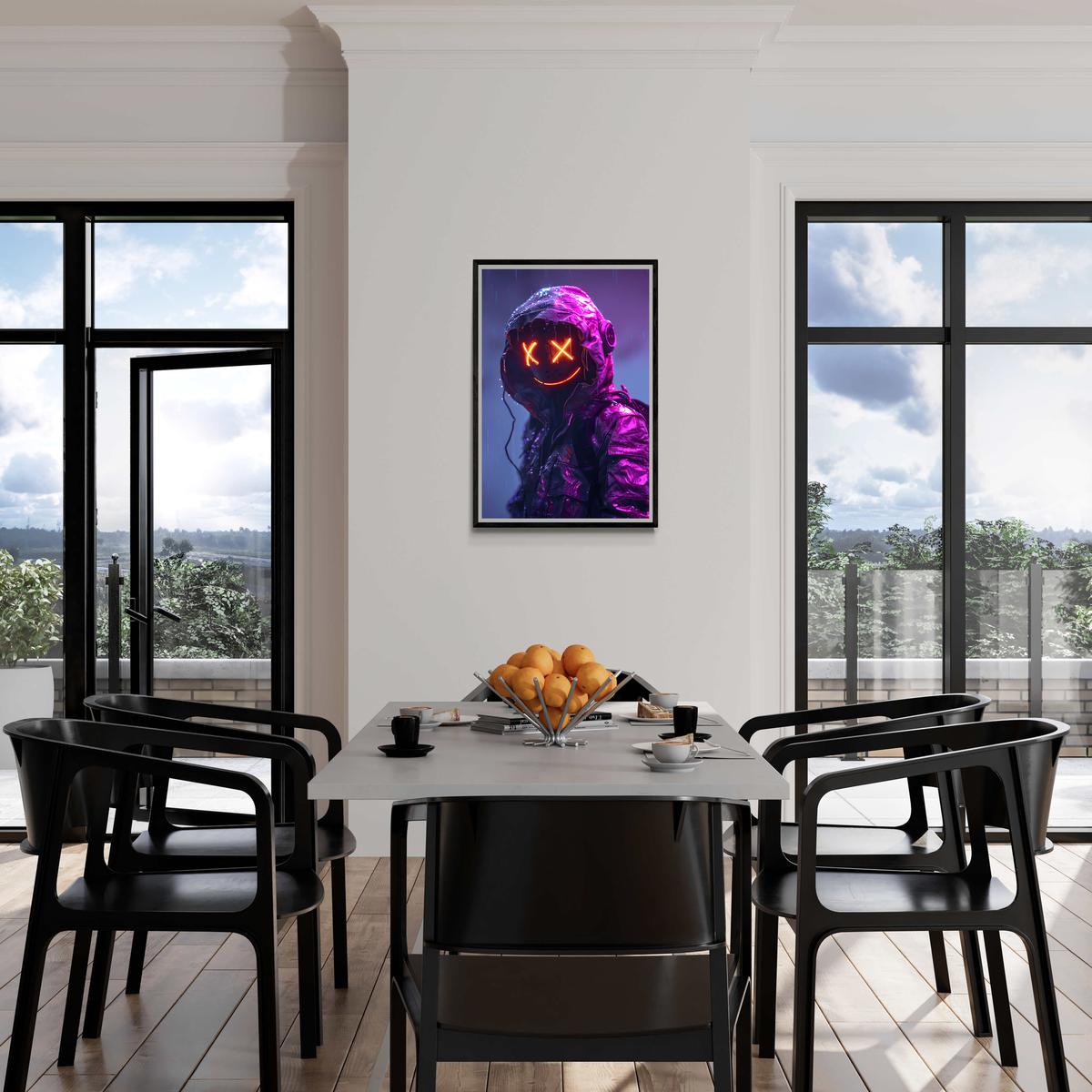 Neon X Smileys dans un intérieur