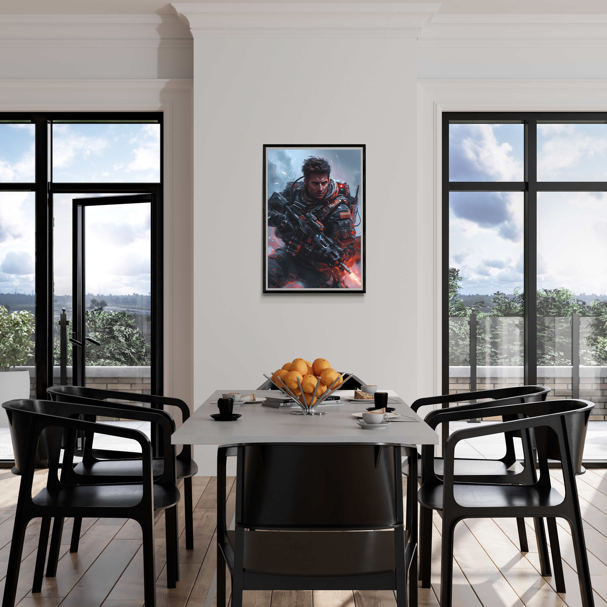 Look Soldat de Guerre dans un intérieur