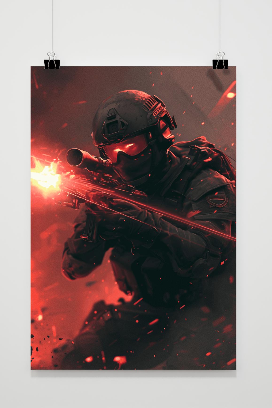 Affiche Soldat au Coup de Feu de 25 Artstreet