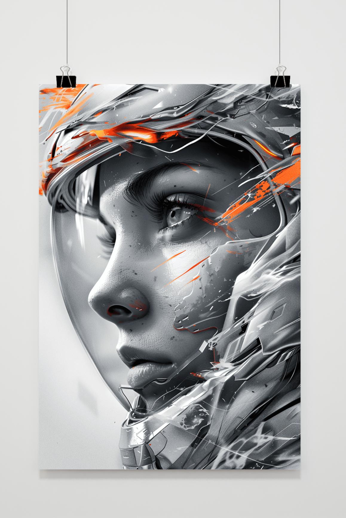 Affiche Casque Spatial Blanc de 25 Artstreet