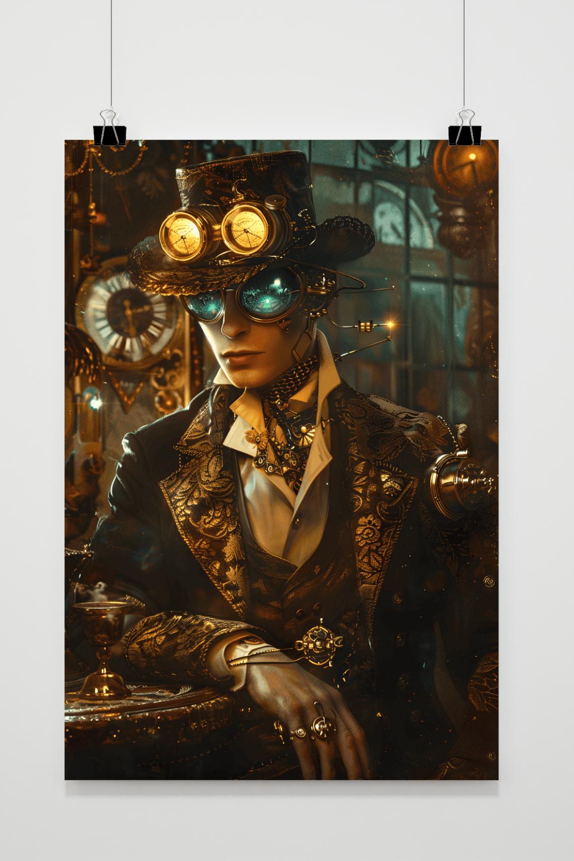 Affiche Steampunk Doré de 25 Artstreet