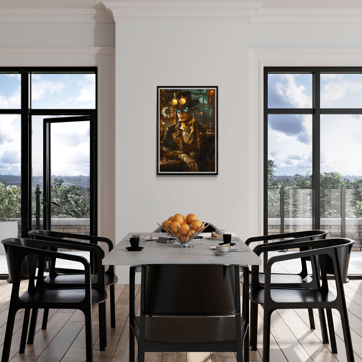 Steampunk Doré dans un intérieur