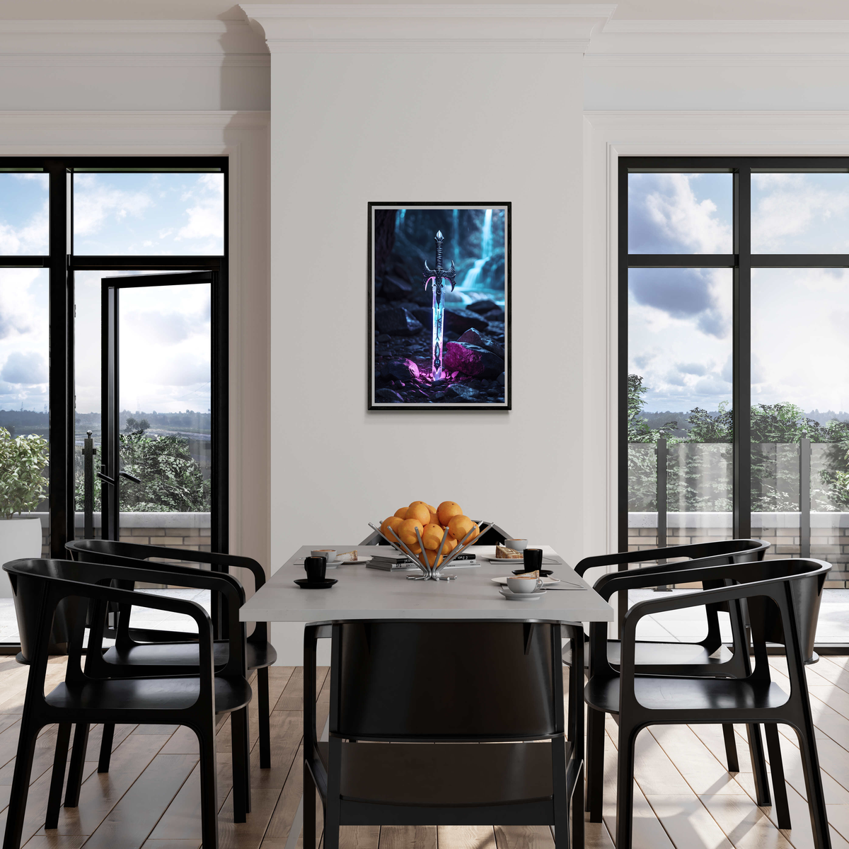 Épée Incandescente dans un intérieur