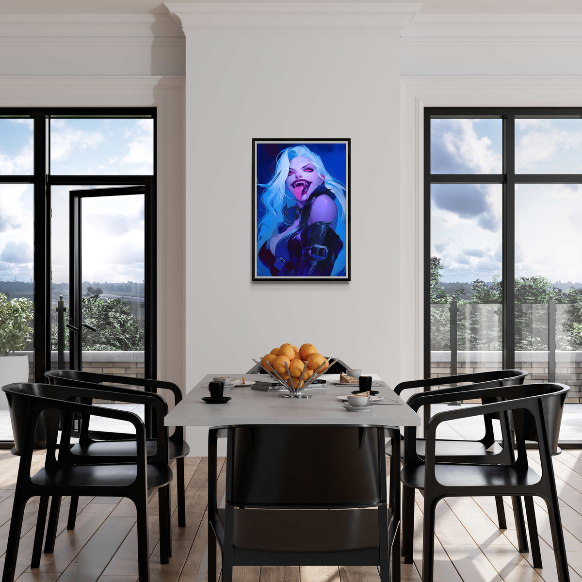 Yeux de Fille Vampire dans un intérieur