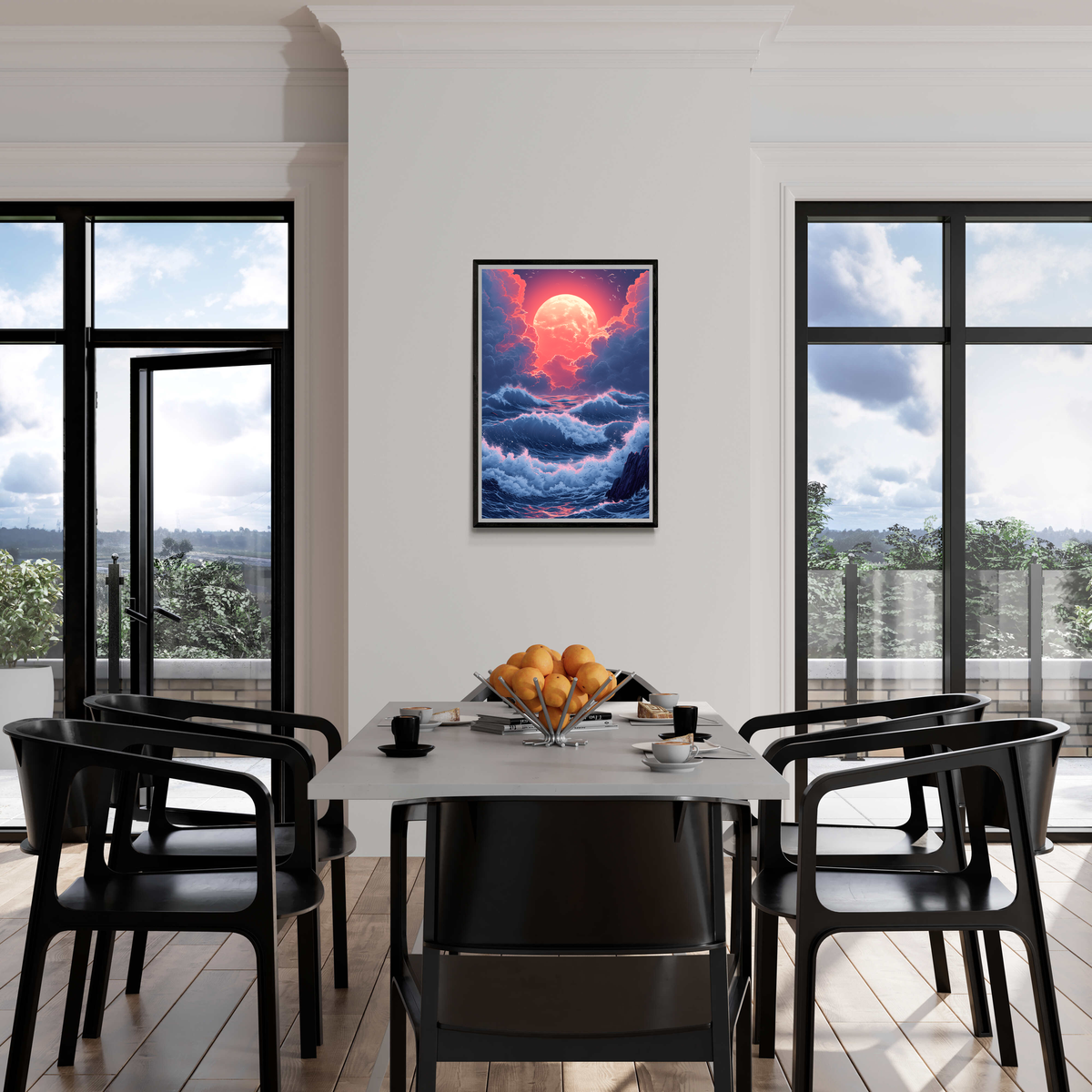 Vague de Mer et Lune dans un intérieur