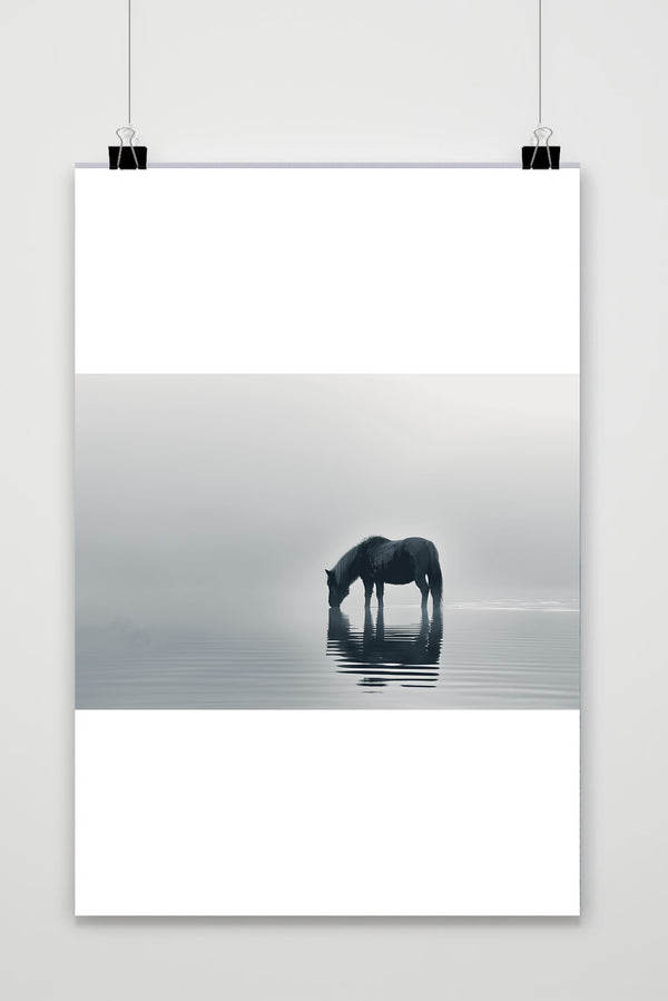Póster Caballo Bebiendo