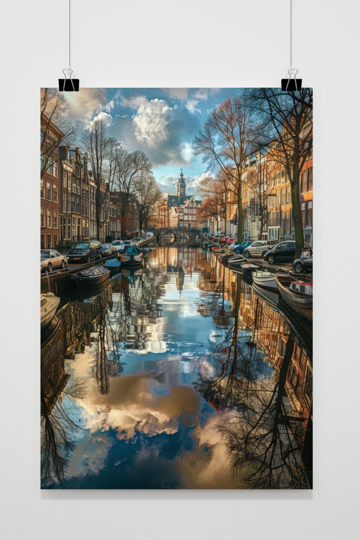 Póster Canal de Ámsterdam de 25 Artstreet
