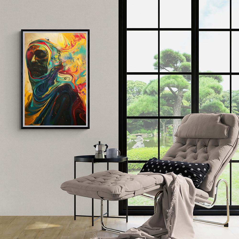 Hombre Colorido en un interior