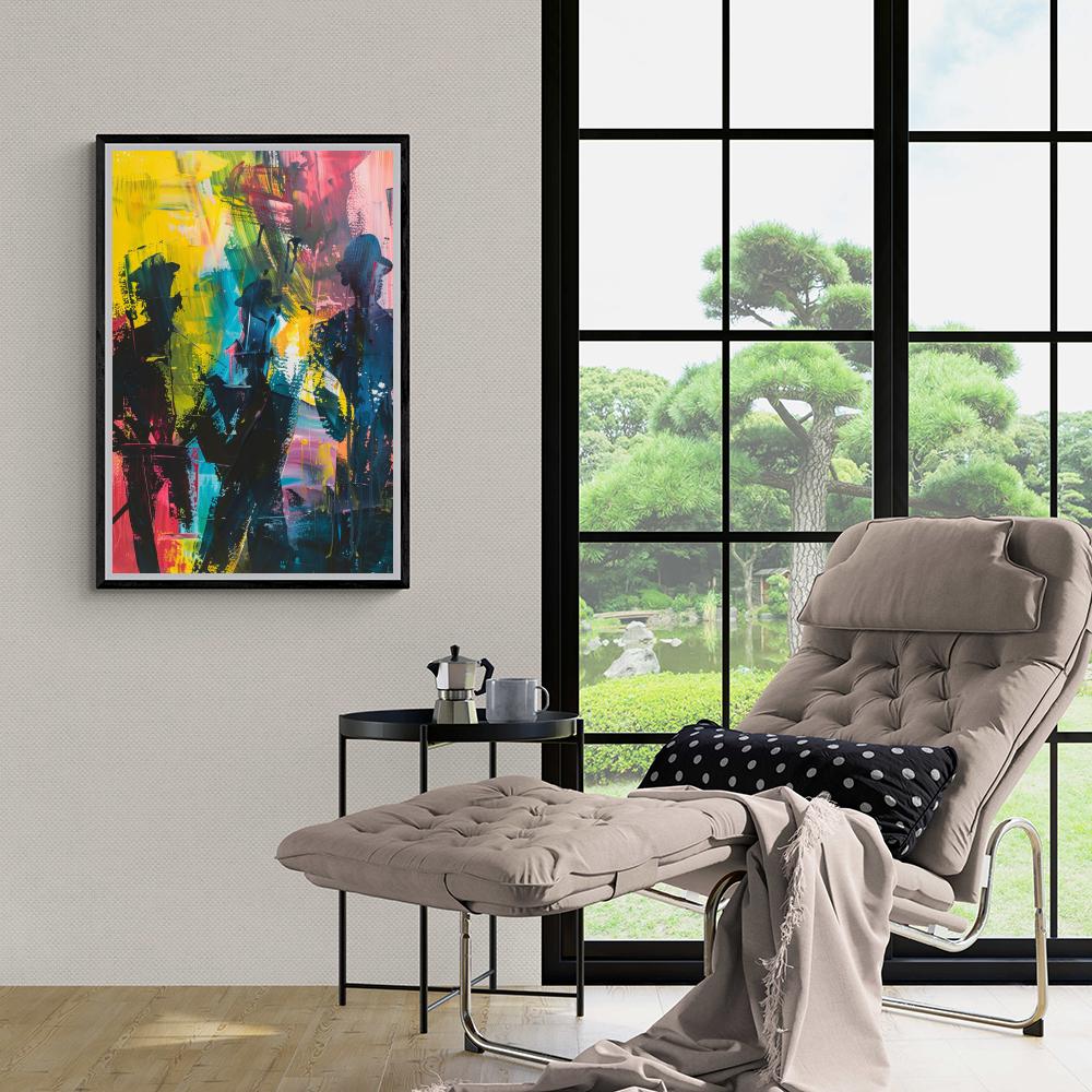 Silueta Colorida en un interior