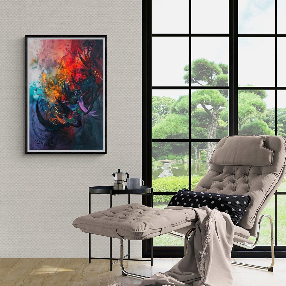 Hojas Coloridas en un interior