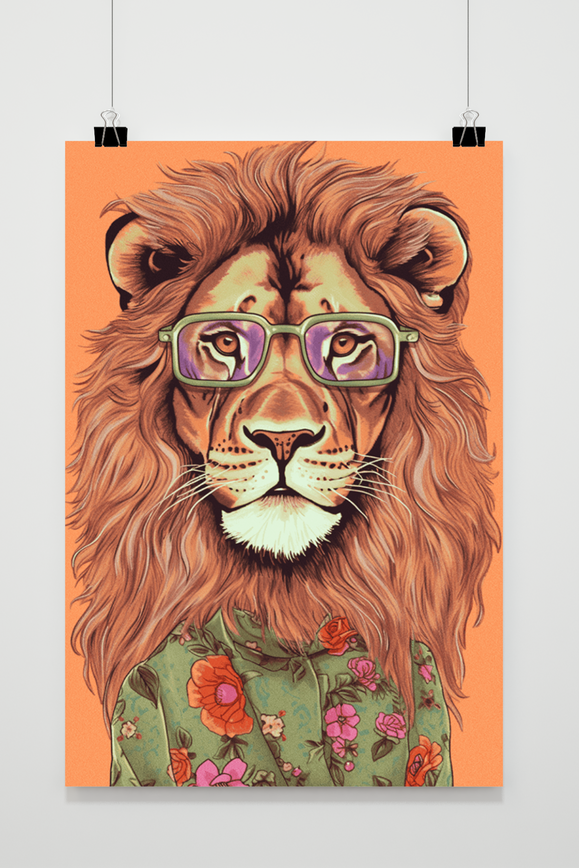 Póster León con Gafas de 25 Artstreet