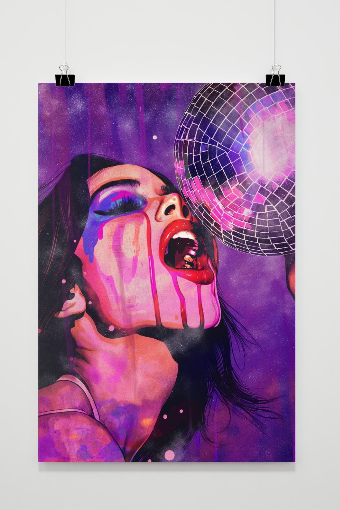 Póster Chica de fiesta colorida de 25 Artstreet