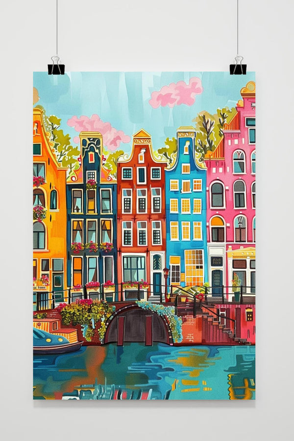 Póster Ámsterdam colorido
