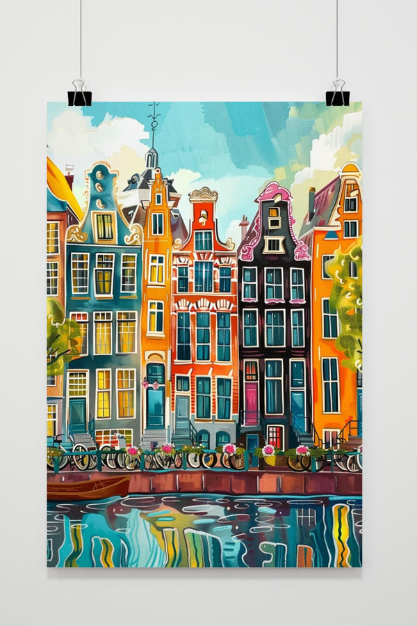 Póster Casas de Ámsterdam