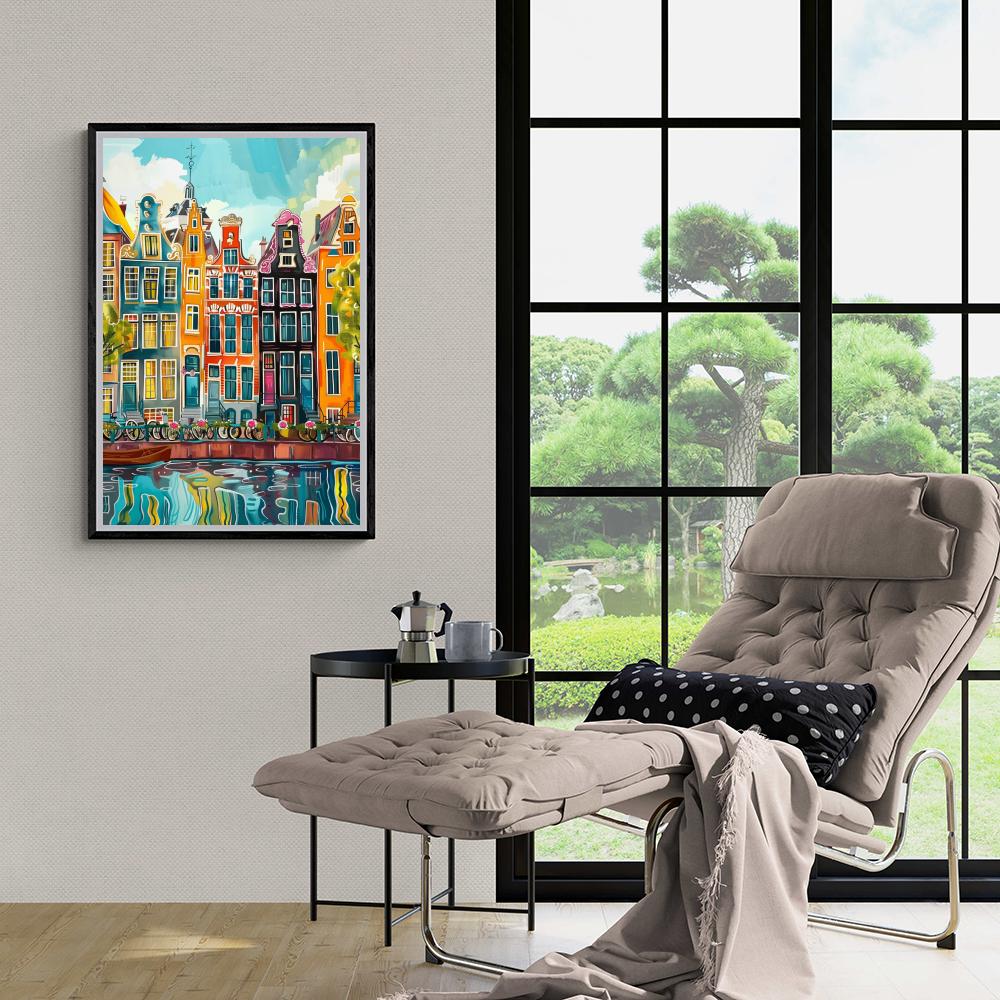 Maisons d'Amsterdam dans un intérieur