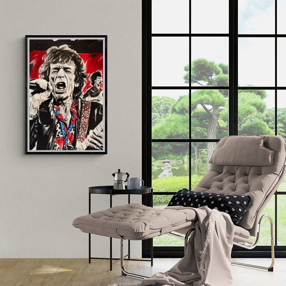 Mick Jagger en un interior